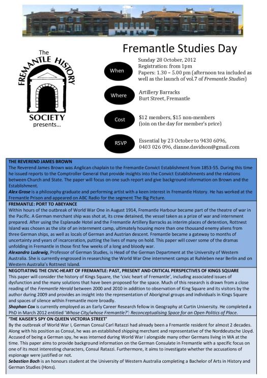 Fremantle Studies Day 2012