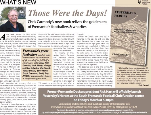 Fremantle Herald Article 26.2.18